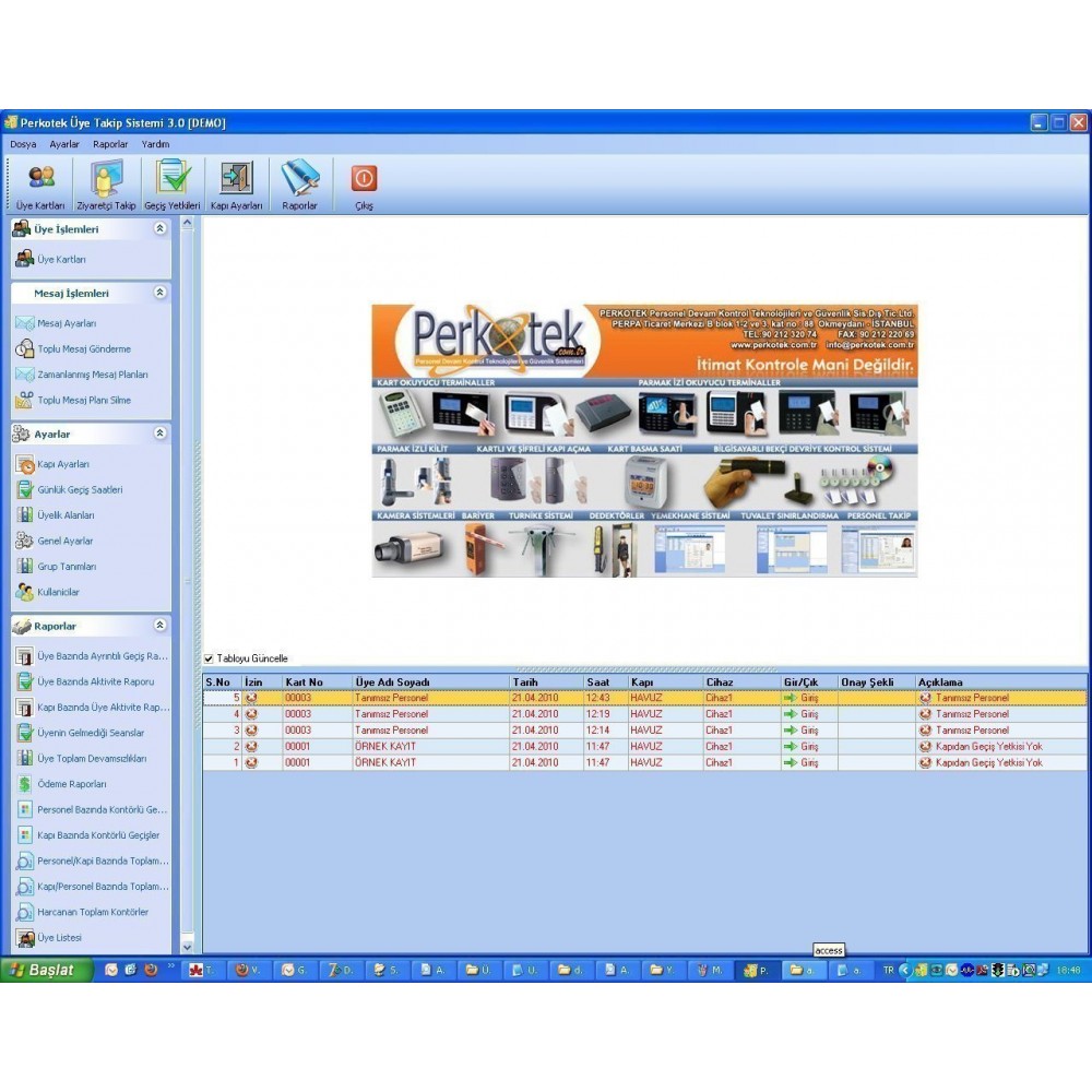 Perkotek Üye Takip Sistemi