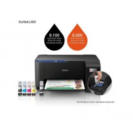 EPSON ECOTANK L3251 FOTOKOPİ, TARAYICI, Wi-Fi MÜREKKEP TANKLI YAZICI