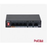 PFS3006-4GT-60-V2 / DAHUA PFS3006-4GT-60-V2 4GE PoE Port (4xPoE 60W), 2GE Uplink Switch
