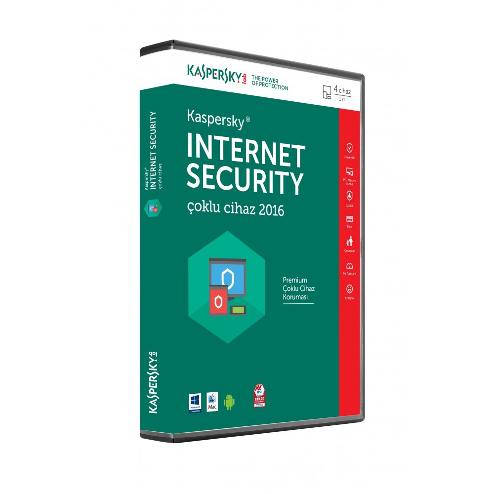 KIS4-2019 / KASPERSKY INTERNET SECURTY 4 KULLANICILI  TR 1 YIL DVD