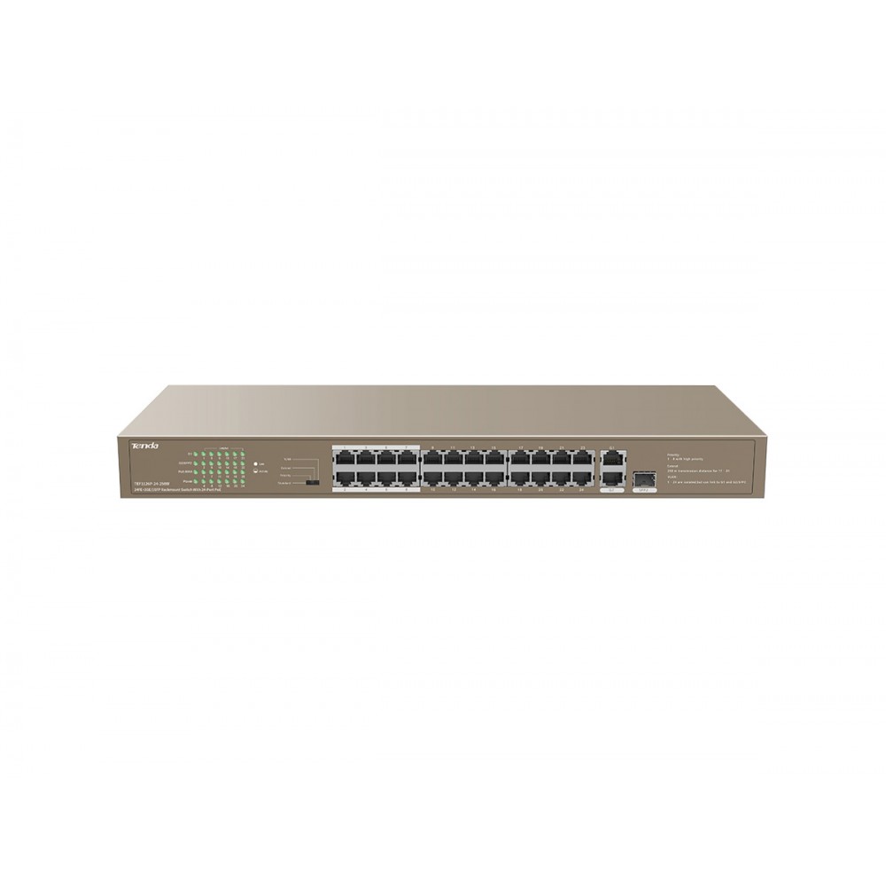 TENDA TEF1126P-24-250W 24FE PoE Port (250W), 1GE Uplink, 1xCombo SFP Switch