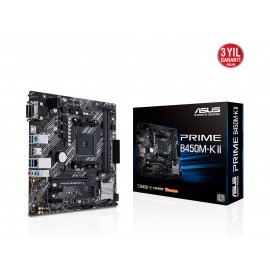 ASUS PRIME B450M-K II AMD AM4 4400MHz (OC) DDR4 VGA DVI-D HDMI M.2 mATX Anakart