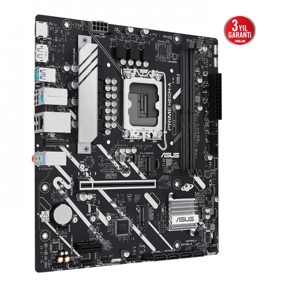 ASUS PRIME H810M-A-CSM LGA1851 DDR5 6400 Çift M2 USB3.2 AURA RGB mATX