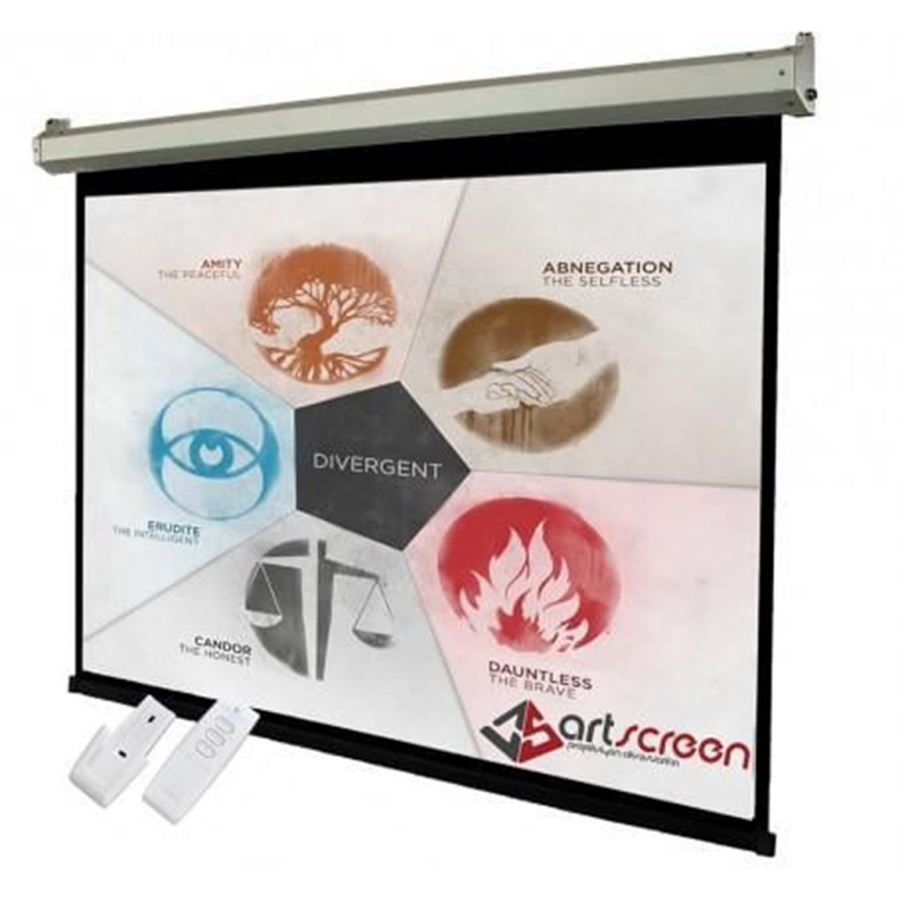 AV-Screen MOTORLU 400x225  PERDE + KUMANDA