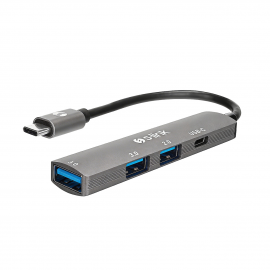 S-LINK SWV-USBC023 4 in 1 Gri Metal TypeC to 2*USB2.0 USB 3.0, PD Type C Adaptör