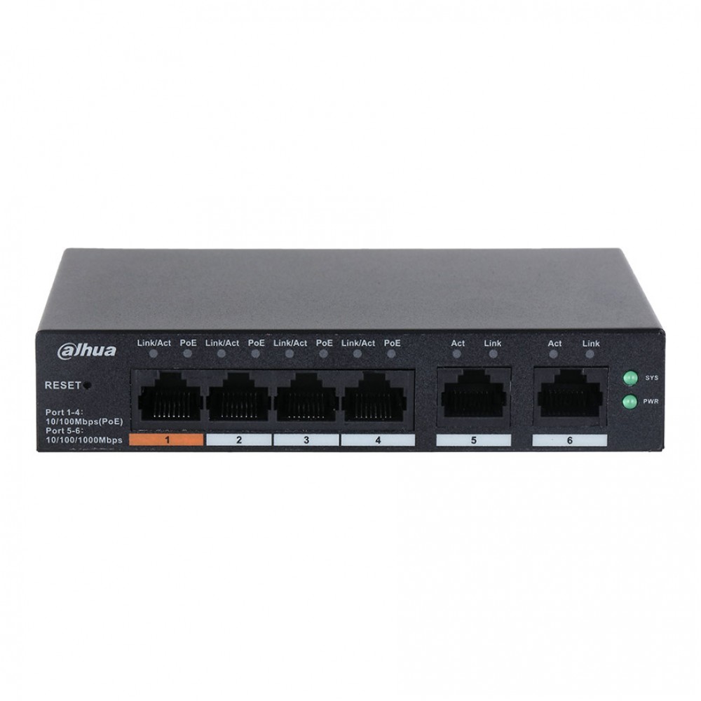 DAHUA CS4006-4ET-60 6-Port Cloud Managed Desktop Switch with 4-Port PoE