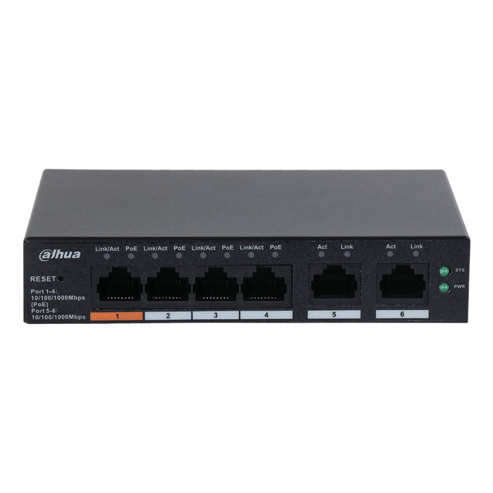 DAHUA CS4006-4GT-60  6-Port Cloud Managed Desktop Gigabit Switch with 4-Port PoE