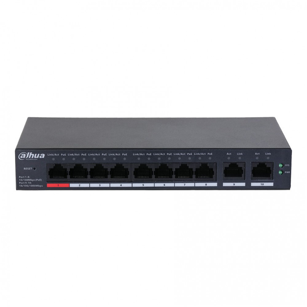 DAHUA CS4010-8ET-110 10-Port Cloud Managed Desktop Switch with 8-Port PoE
