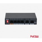DAHUA PFS3006-4GT-60-V2 4GE PoE Port (60W), 2GE Uplink Switch