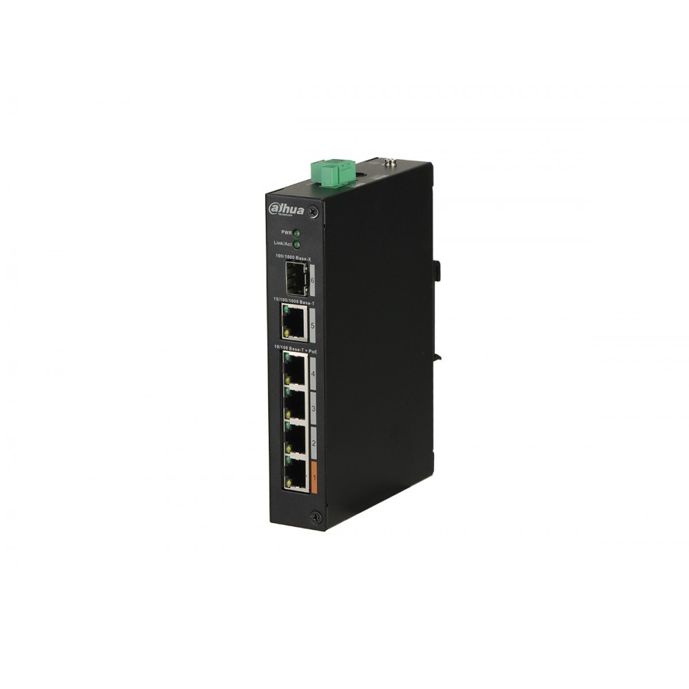 DAHUA PFS3106-4ET-60-V2 4FE PoE Port (60W), 1GE Uplink,1xSFP Endüstriyel Switch