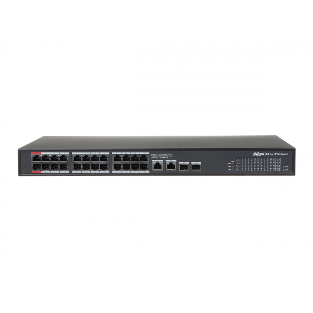 DAHUA PFS3228-24GT-360 24GE PoE Port (360W), 2GE Uplink, 2xSFP Switch