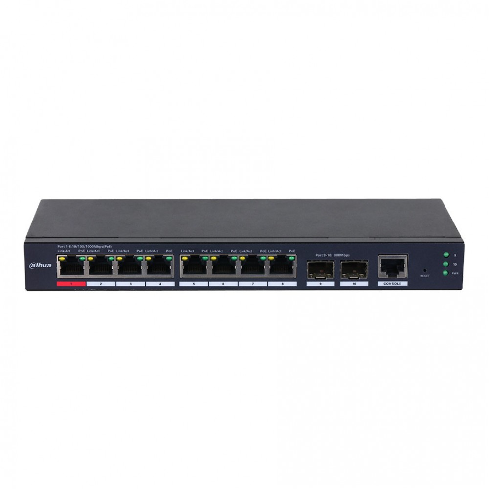 DAHUA S4210-8GT-110 10-Port Managed Desktop Gigabit Switch with 8-Port PoE