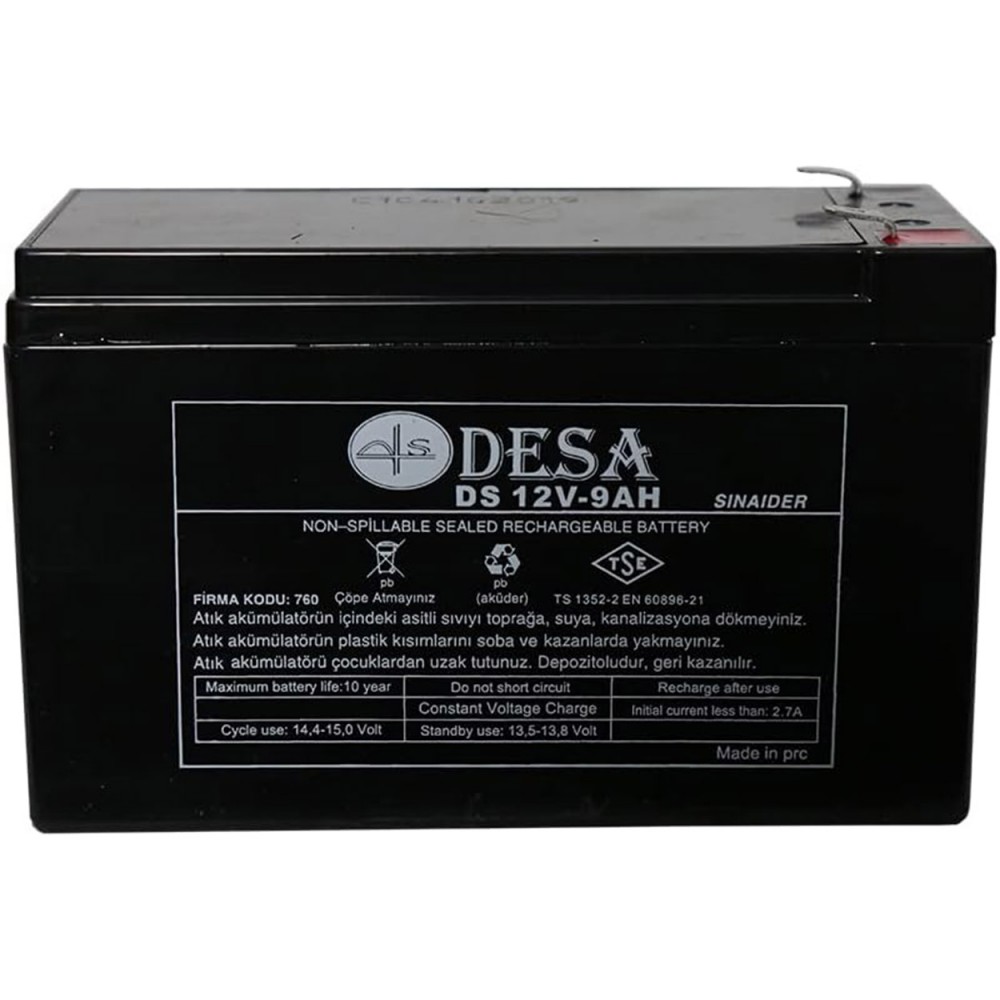 DESA 9.2AH 12v TSE'li  Akü (10 Yıl Ömür Beklentili)