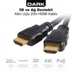 DK HD CV14L2000 / DARK 20m, HDMI 4K / 3D, Ağ Destekli, Altın Uçlu HDMI Kablo