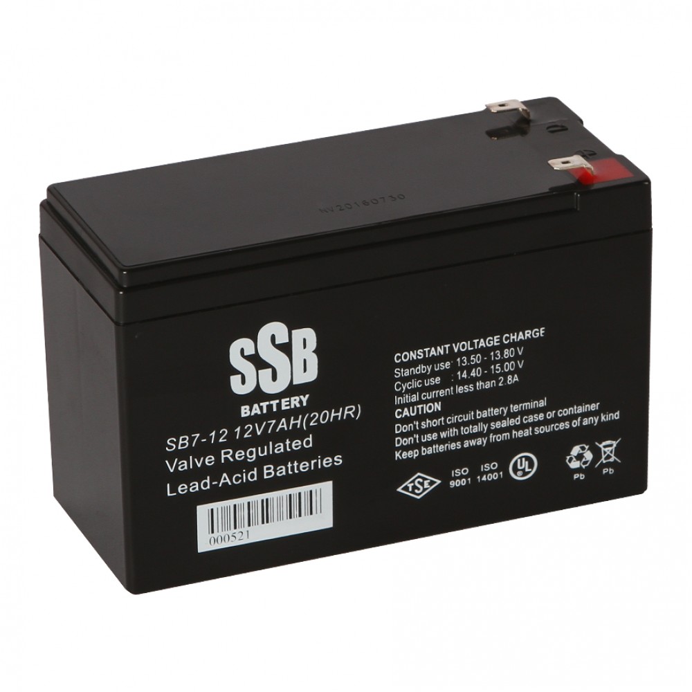 DOTVOLT SSB SB12 12V 7AH Kuru Tip TSE, UPS+Güvenlik Aküsü