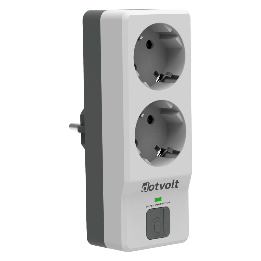 DOTVOLT Surge Hunter 2'li  Kablosuz 1050 Joule 16Ah Akım Korumalı Priz