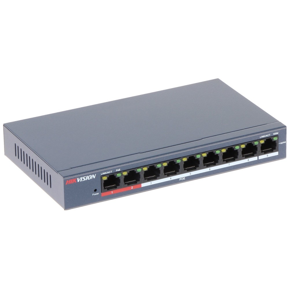DS-3E0109P-E/M(B) / HIKVISION DS-3E0109P-E/M(B) 9 Port Megabit (8xPoE, 58W) Switch