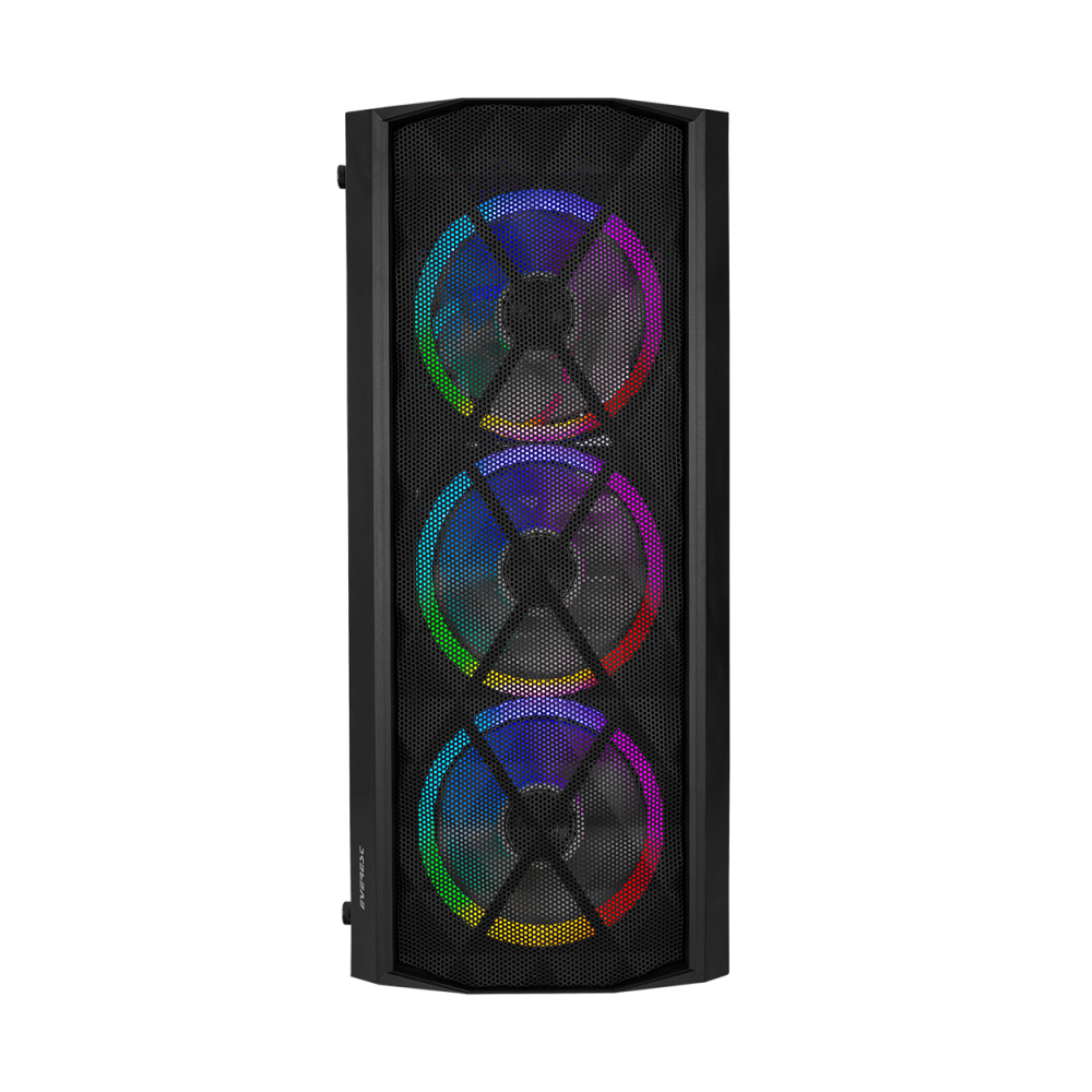 EVEREST BUMPY 4*12cm RGB Fan 600W APFC Tempered Camlı ATX Mid-T Gaming Oyuncu Ka