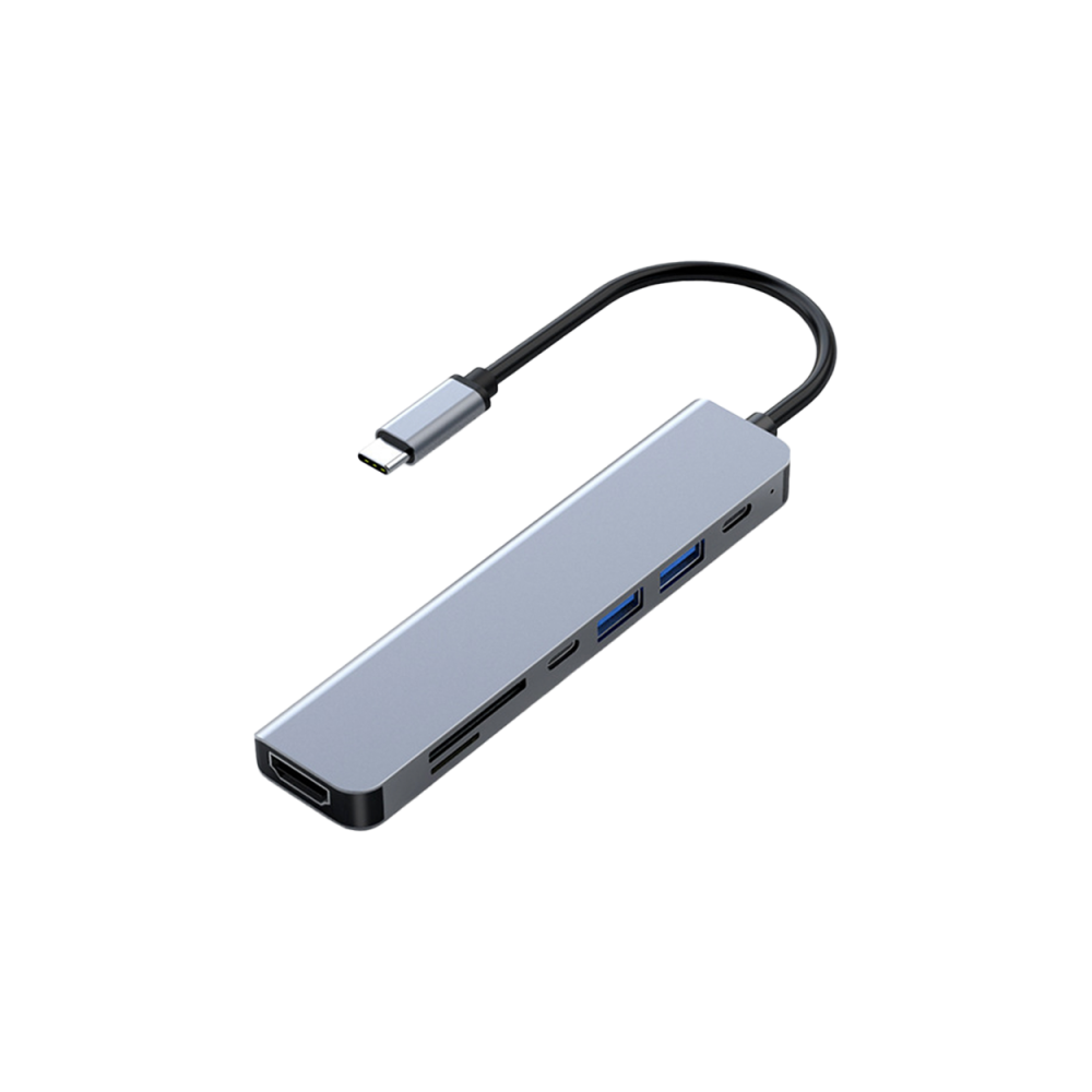FRISBY FA-7684C Type-C - 7 in1 USB-C+HDMI+SD/TF+USB3.0+PD+USB-C