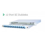 Full Set 12 Fiberli MM SC DX 1U Rack Tipi Fiber Panel