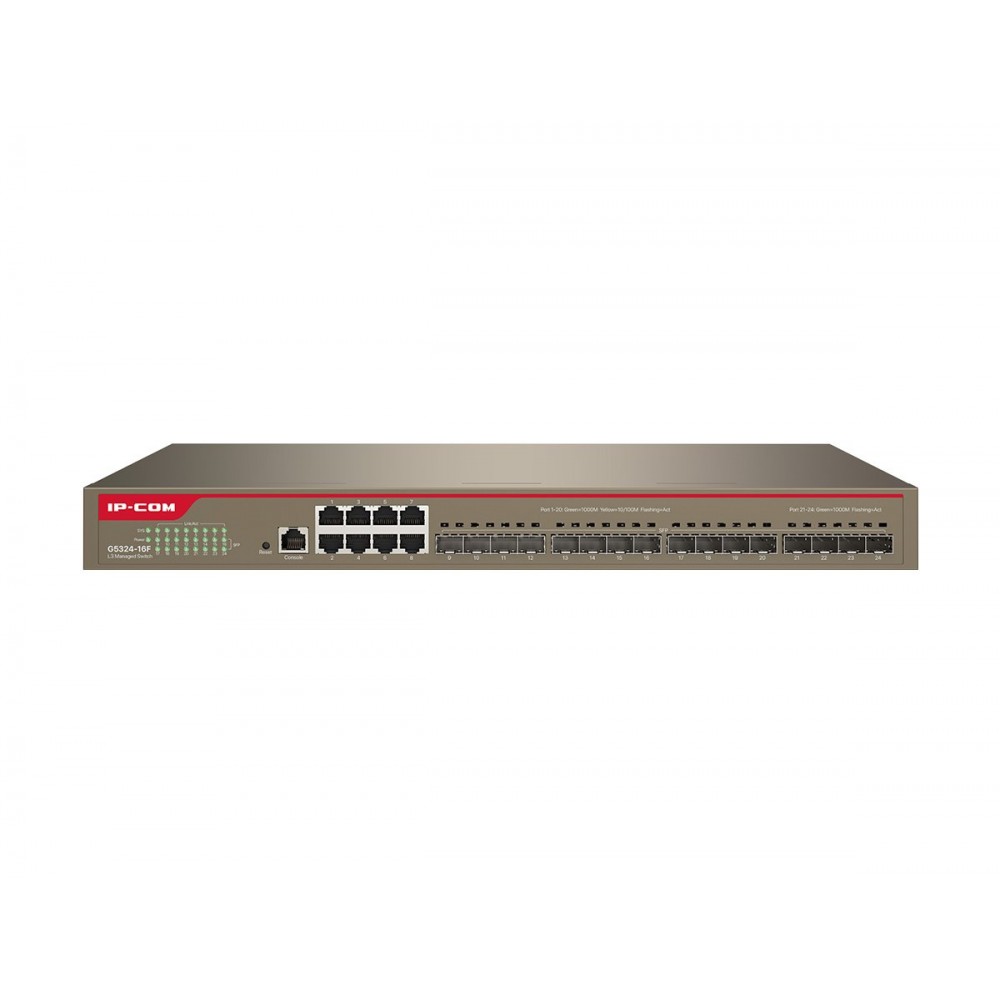 G5324-16F / IP-COM G5324-16F 16-Port Fiber SFP + 8-Port Gigabit Bakır L3 Managed Switch