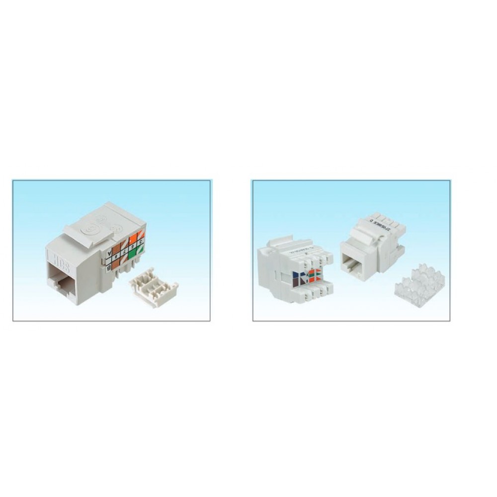 HCS 8P8C RJ-45 UTP Keystone Jack CAT 6, LSA+ / 110 IDC T568 A/B, 180 derec