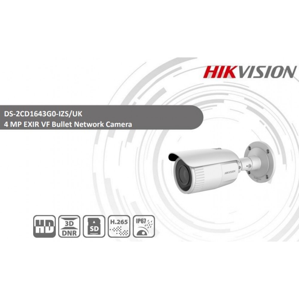 HIKVISION 1643G0-IZS/UK  4MP 2.7~13,5mm Motorize IR Bullet Kamera