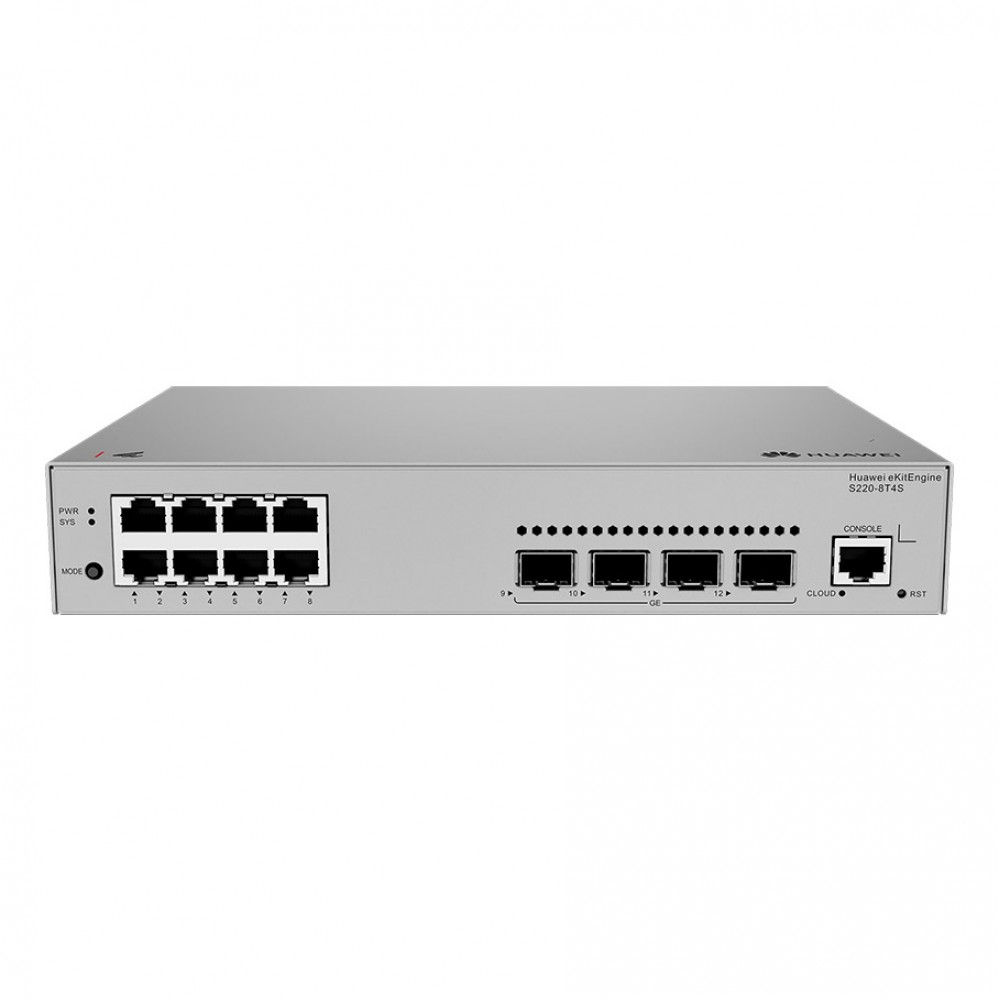 HUAWEI eKitEngine S220-8T4S 8GE Port, 4xSFP Yönetilebilir Switch