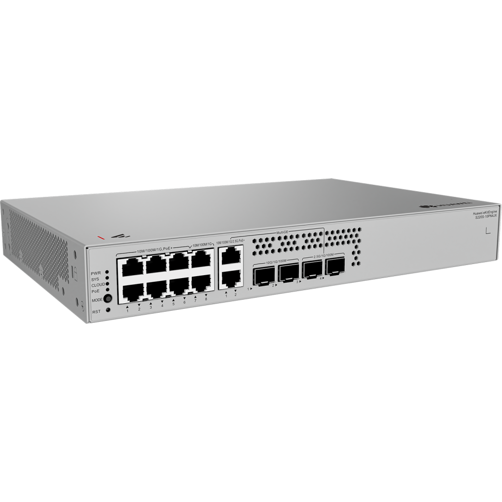 HUAWEI eKitEngine S220S-10PN4JX 6xGE 2x2,5G PoE+ 128W, 2GE, 2x 2,5G + 2x10G SFP