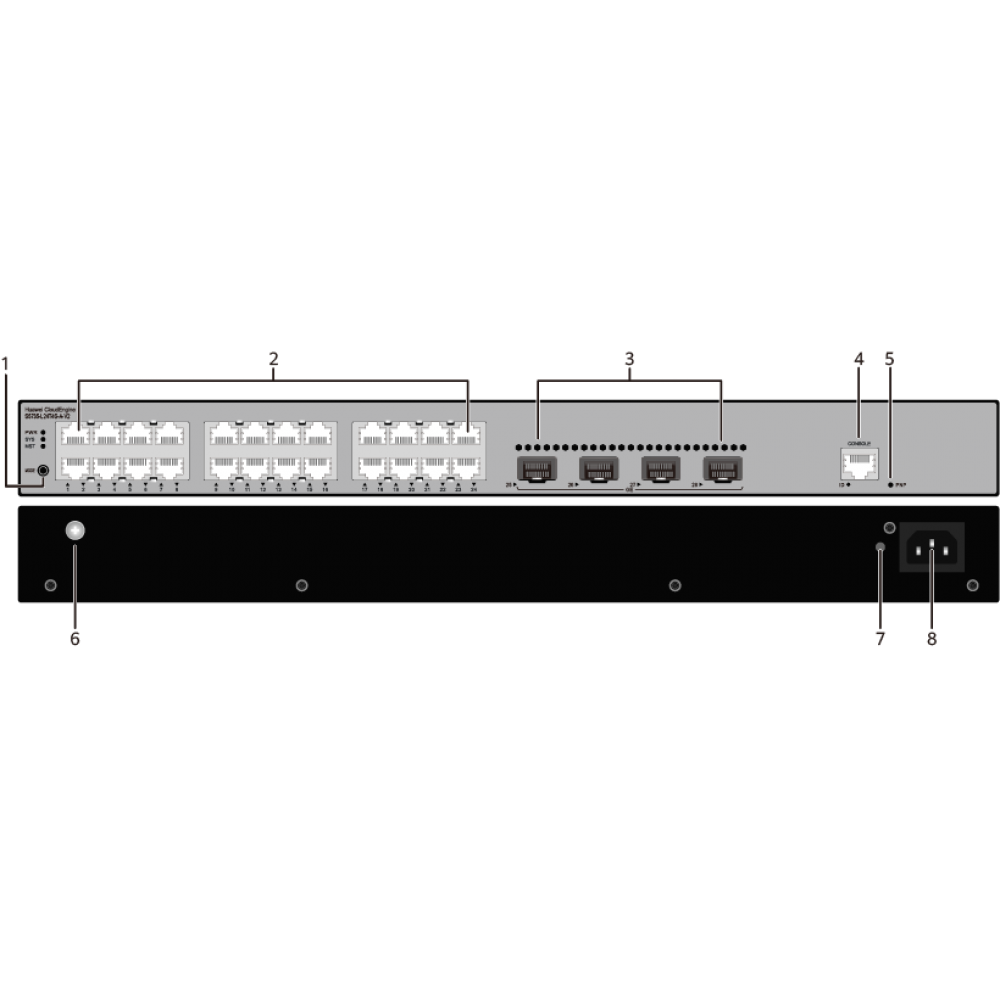 HUAWEI S5735-L24T4S-A-V2 24GE Port, 4xSFP L3 Yonetilebilir Switch