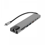 HYTECH HY-USBC83 4K@30Hz Gri Metal 2xUSB3.0, 1xUSB2.0, 1000Mbps PD, TypeC Data,