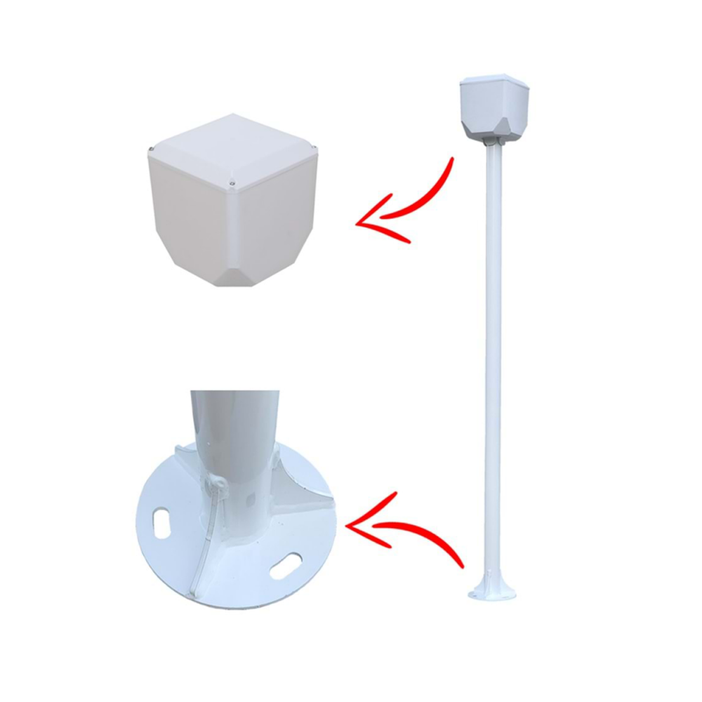 KameraKutusu TRK-150+154B 1,5 Metre Metal Kamera Direği Beyaz ( TRK-154 Dahil )