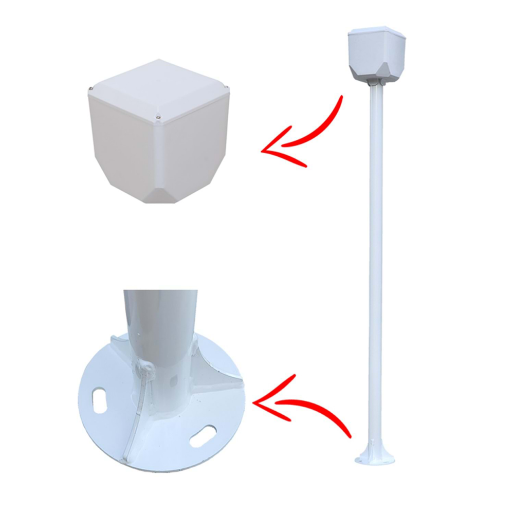 KameraKutusu TRK-250+154B 2,5 Metre Metal Kamera Direği Beyaz ( TRK-154 Dahil )