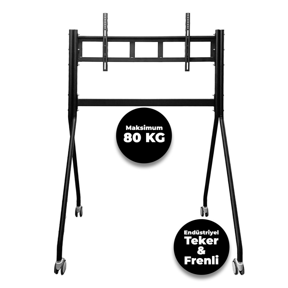KARE Endüstriyel, Universal 42", 55",65", 75"Tekerlekli TV, Ekran Standı