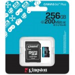 KINGSTON 256GB CanvasGo+ microSDXC 200MB/s A2 U3 V30 Card + Adaptör