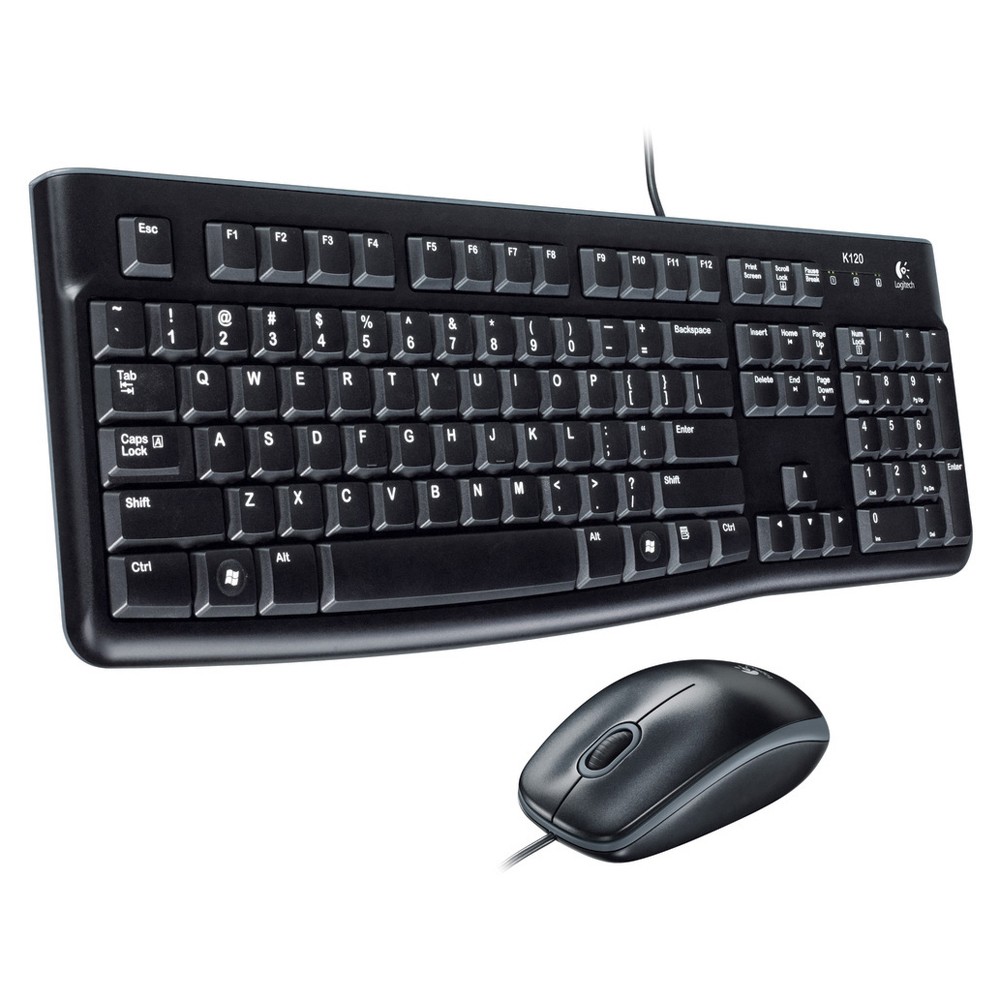 LOGITECH MK120 Kablolu Klavye Mouse MM Set Siyah USB (920-002560)