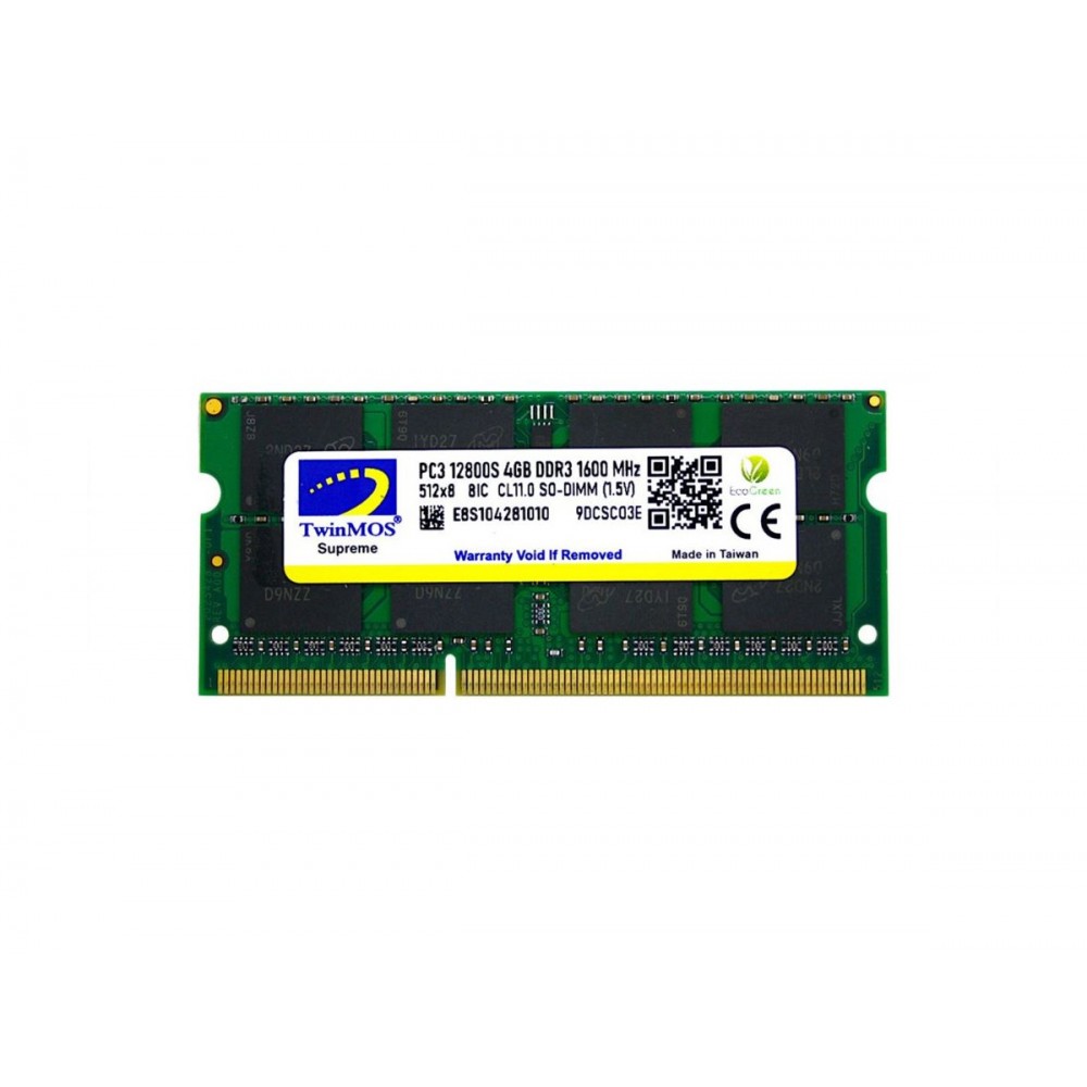 MDD34GB1600N / TwinMOS Sodimm 4 GB 1600MHz 1.5V DDR3 Notebook Ram