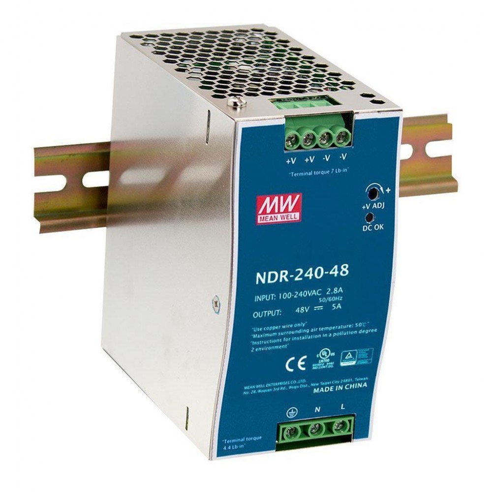 MEAN WELL MW-NDR-240-48 240W SINGLE OUTPUT INDUSTRIAL DIN RAIL POWER SUPPLY
