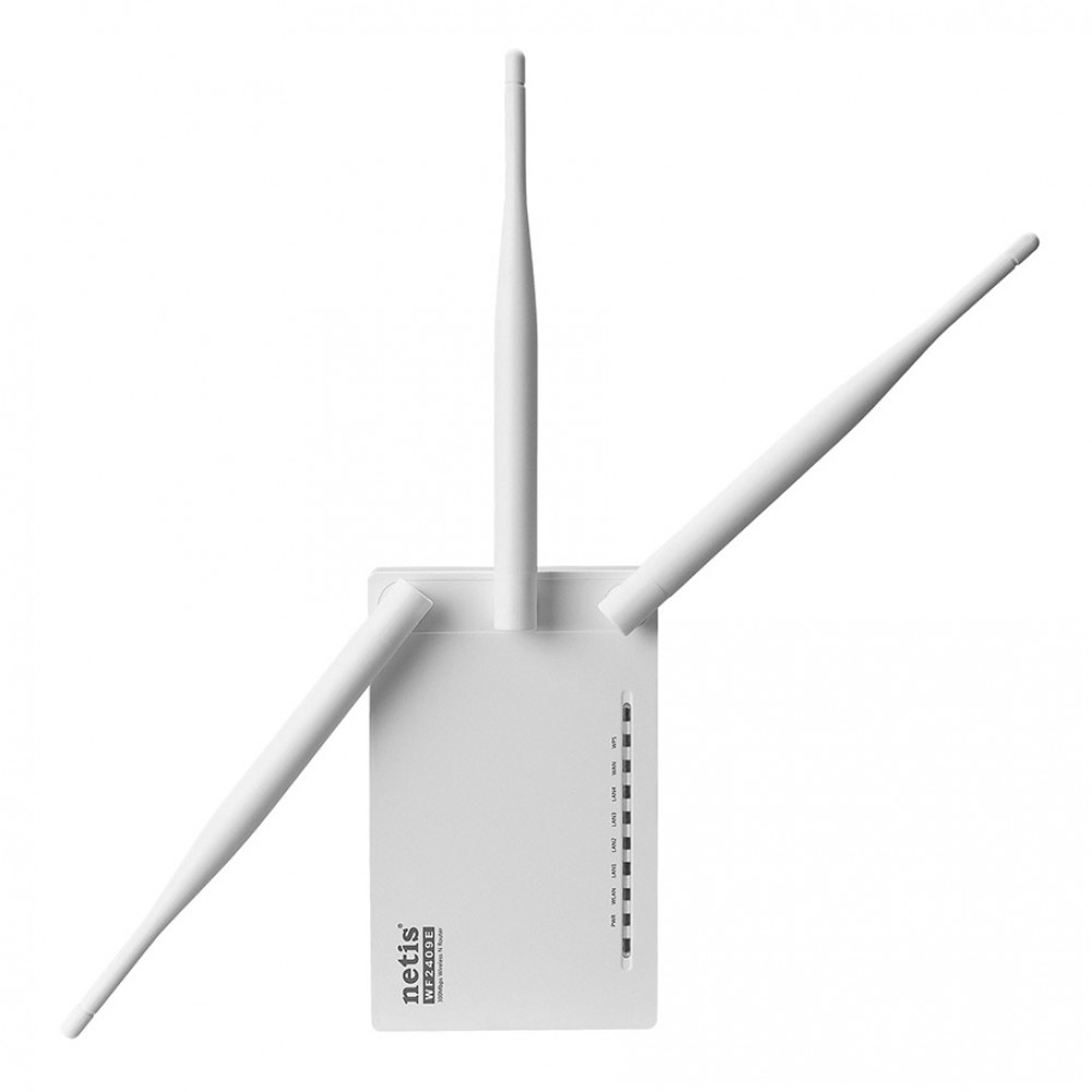 NETIS WF2409E 300Mbps 2.4GHz 1*WAN+4*LAN 3*5dBi Anten AP+Repeater+Smart Router