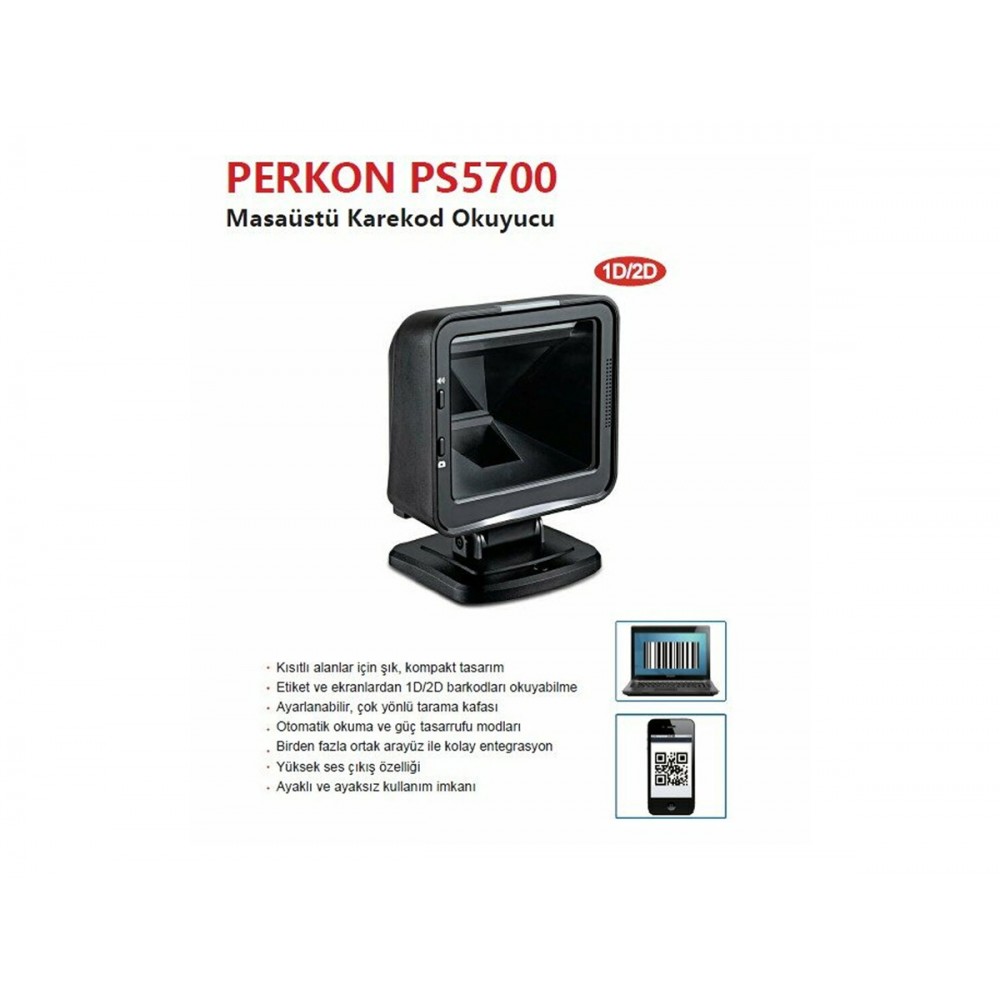 PERKON PS5700+ USB 1D-2D (Karekod) Barkod Okuyucu