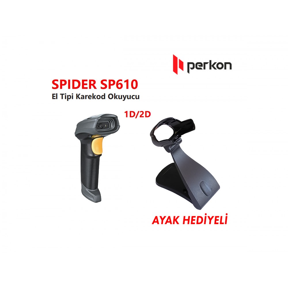 PERKON SPIDER SP610 USB 1D-2D (Karekod) Okuyucu (Ayak Dahil)