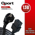QPORT 1.5M C19 GÜÇ KABLOSU (Q-POWC19)