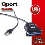 QPORT 1.5M USB/LPT ÇEVİRİCİ PRİNTER KABLOSU (Q-PRLPT1.5)