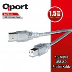 QPORT 1.5M USB2.0 PRINTER KABLOSU (Q-PR1.5)