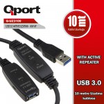 QPORT 10M USB3.0 AKTİF UZATMA KABLOSU REPEATERLI (Q-UZ3100)