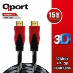 QPORT 15M ALTIN UÇLU HDMI KABLO 1.4V (Q-HDMI15)