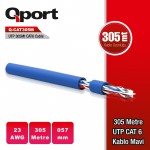 QPORT 305M UTP 23AWG 0,57MM NETWORK AĞ KABLOSU MAVİ (Q-CAT6M)