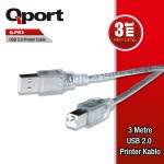 QPORT 3M USB2.0 PRINTER KABLOSU (Q-PR3)