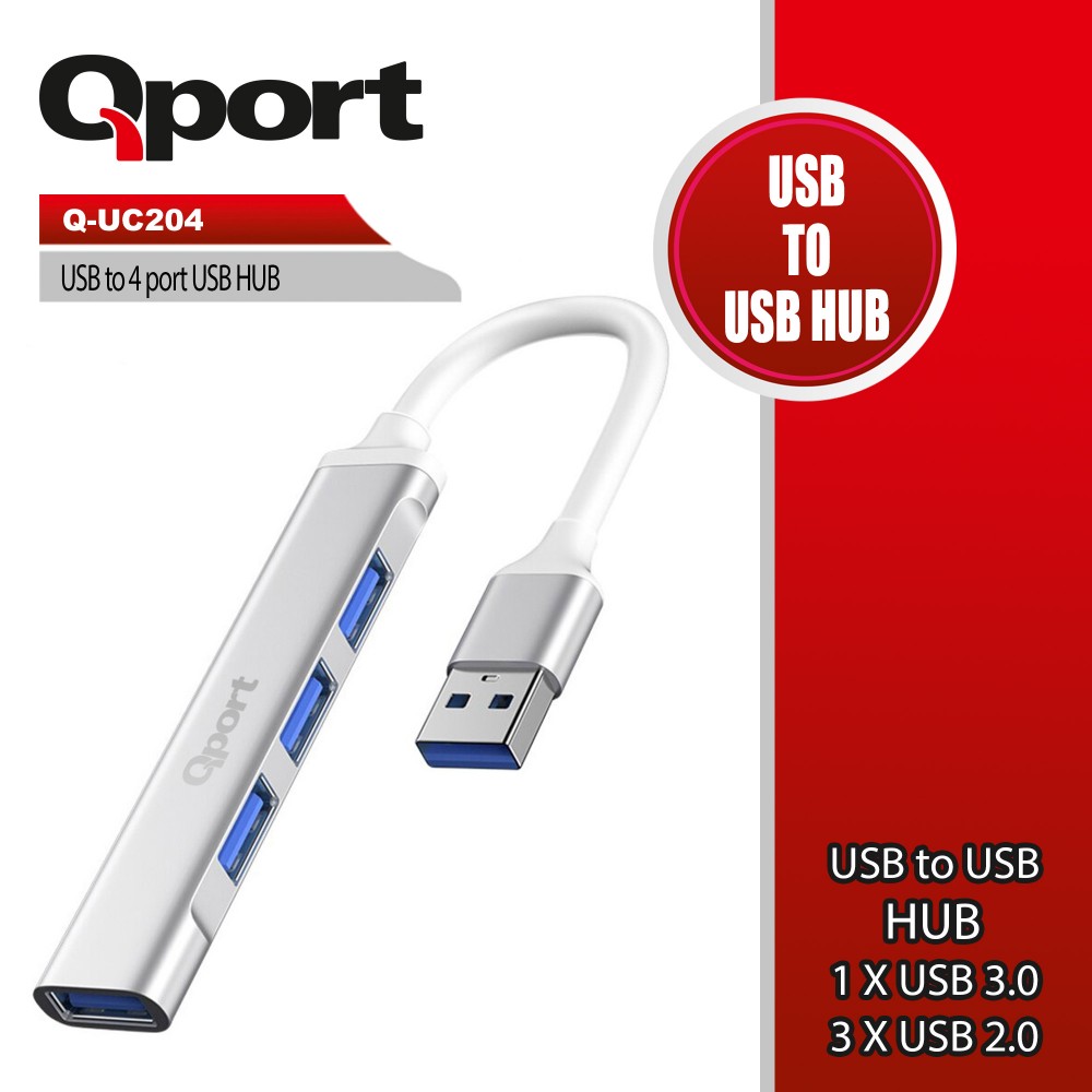 QPORT 4 PORT USB TO USB ÇOKLAYICI (Q-UC204)