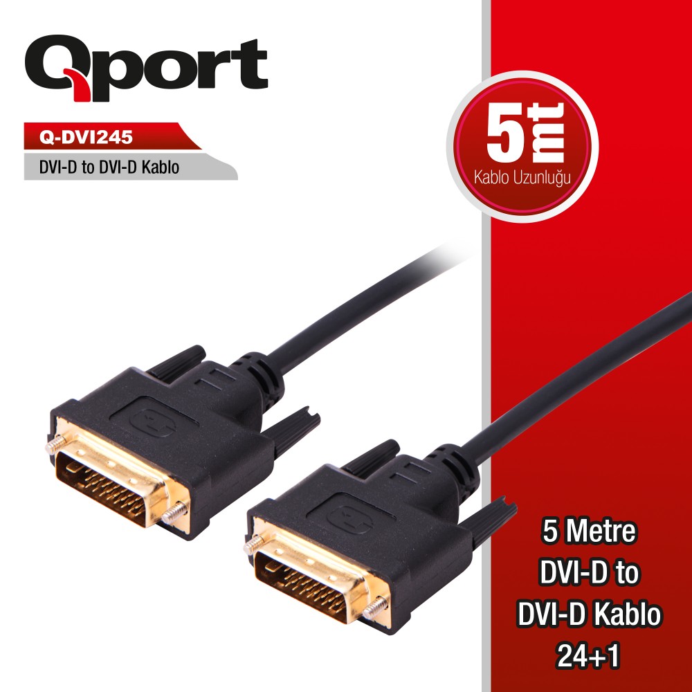 QPORT 5M DVI-D 24 + 1 KABLO (Q-DVI245)